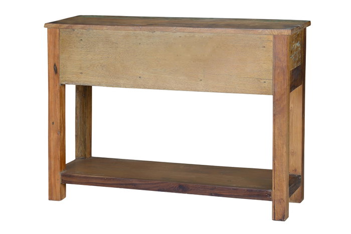 GINER Y COLOMER Console exclusive à 2 tiroirs en bois recyclé multicolore